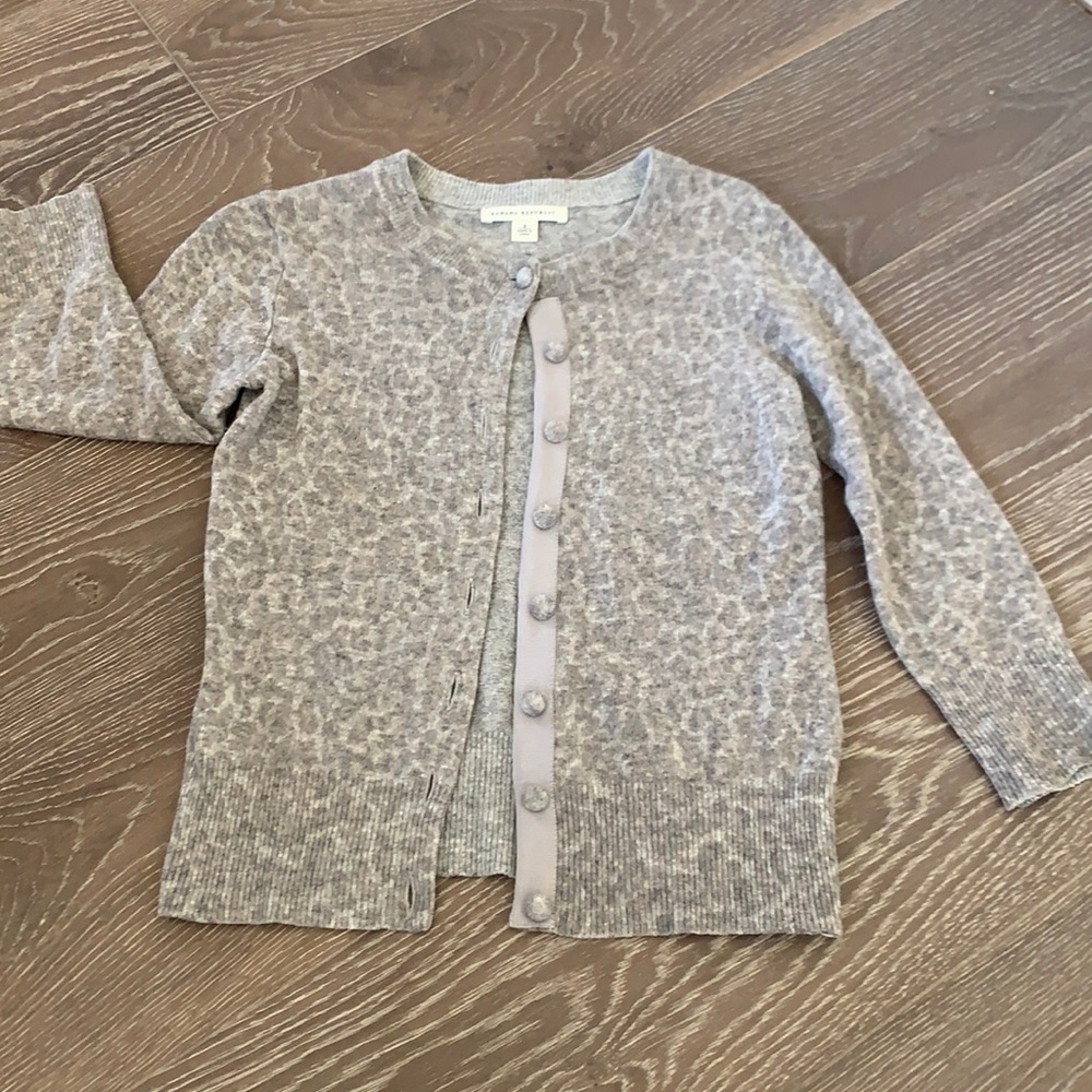 J Crew merino wool soft cardigan 3/4 length sleeve sweater cropped XS